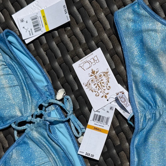 BECCA Sparkling Blue Bikini - Size S/M - NWT - Picture 16 of 16